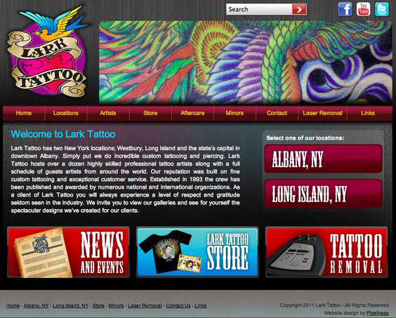 Photo of Lark Tattoo Website Design by Pixelheap