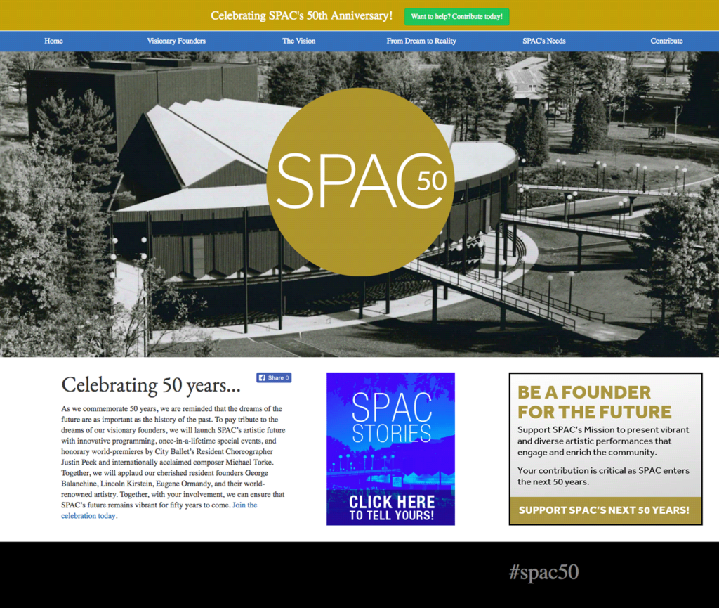 Photo of SPAC50 Website Design by Pixelheap