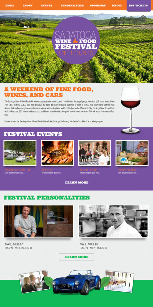 Photo of Saratoga Wine and Food Website Design by Pixelheap